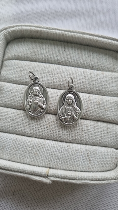 MEDALHA ITALIANA SAGRADO CORAÇÃO DE JESUS / IMACULADO CORAÇÃO DE MARIA