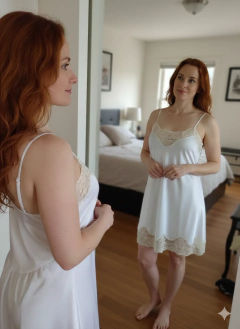 Camisón Lola satén PARIS corto - ELA DAVICO