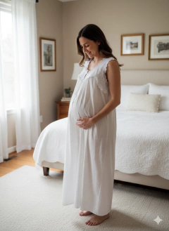 Camison Cristina algodon con seda Largo - comprar online