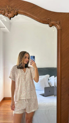 Imagen de PIJAMA ROMA VERANO VOILE DE ALGODON LIBERTY ROSA