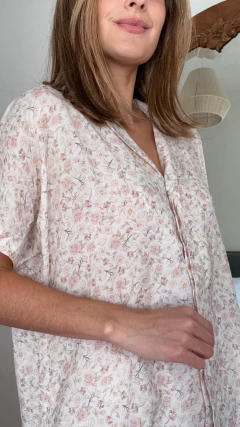 PIJAMA ROMA VERANO VOILE DE ALGODON LIBERTY ROSA - ELA DAVICO
