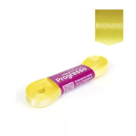 Fita de Cetim Simples CF001 7mm Amarelo Canário Cor 242
