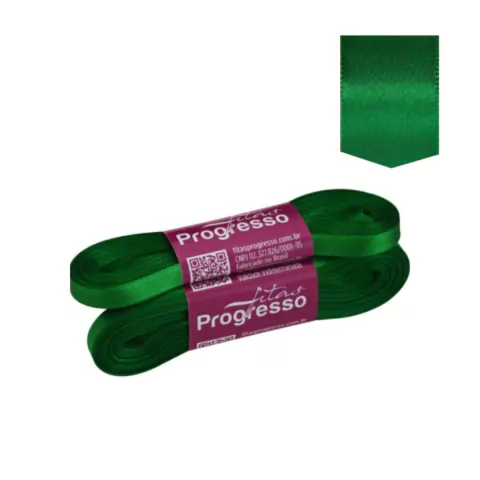 Fita de Cetim Simples CF001 7mm Verde Bandeira Cor 217