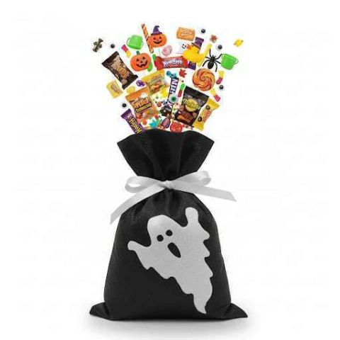 Halloween 10 Sacos de Tnt 15x23 com Fita de Cetim