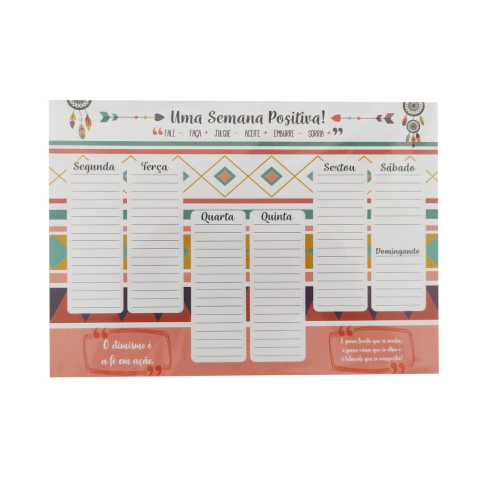 Planner com 24 Folhas 23x17 para Organização Semana Positiva