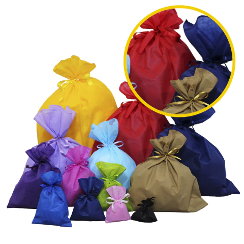 500 Sacos Presente TNT 45x60 cm. Cores Com Fita