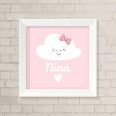 Quadro com Nome Nuvem Rosa