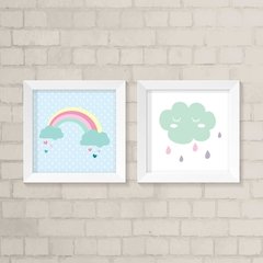 Kit de Quadros Nuvem e Arco-Íris