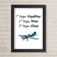 Quadro Infantil Pilotar Avião - comprar online