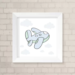 Quadro Infantil Aviãozinho Candy Color