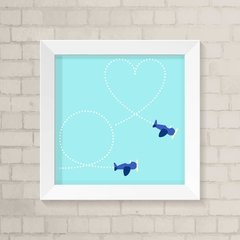 Quadro Infantil Aviões Azul