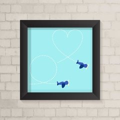 Quadro Infantil Aviões Azul - comprar online