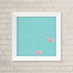 Quadro Infantil Aviões Rosa