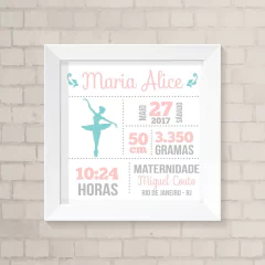 Quadro Nascimento Bailarina