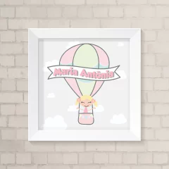 Quadro com Nome Balão Menina