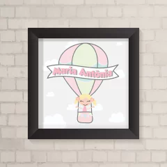 Quadro com Nome Balão Menina - comprar online