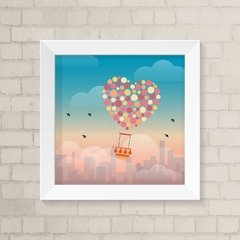 Quadro Infantil Balão e Passarinhos