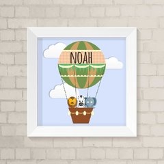 Quadro com Nome Balão e Animais