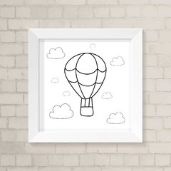 Quadro Infantil Balão Preto e Branco