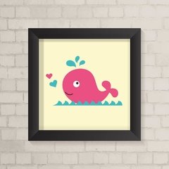 Quadro Infantil Baleia Rosa - comprar online