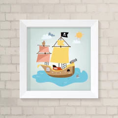 Quadro Infantil Barco Pirata