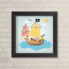 Quadro Infantil Barco Pirata - comprar online