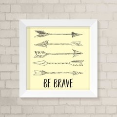 Quadro Infantil Be Brave Amarelo