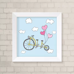 Quadro Infantil Bicicleta e Balões