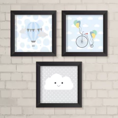 Kit de Quadros Balão e Nuvem - comprar online