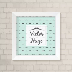 Quadro com Nome Bigode e Gravatinha