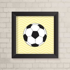Quadro Infantil Bola de Futebol Chevron Amarelo - comprar online
