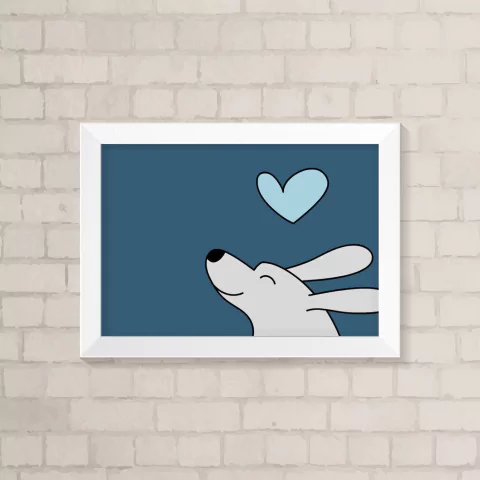 Quadro Infantil Cachorrinho Azul