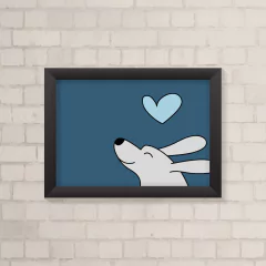 Quadro Infantil Cachorrinho Azul - comprar online