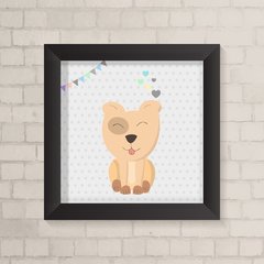 Quadro Infantil Cachorrinho Corações - comprar online