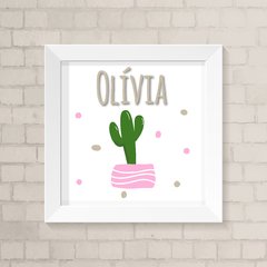 Quadro com Nome Cacto Menina