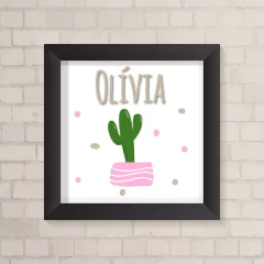 Quadro com Nome Cacto Menina - comprar online