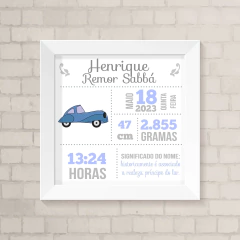 Quadrinho Nascimento Carro Vintage - comprar online