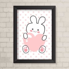 Quadro Infantil Coelho e Coração - comprar online