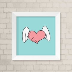 Quadro Infantil Coração com Asas