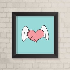 Quadro Infantil Coração com Asas - comprar online