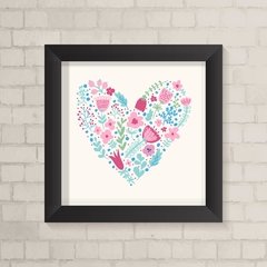 Quadro Infantil Coração Floral - comprar online