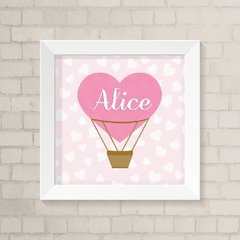Quadro com Nome Coração Rosa