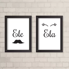 Kit de Quadros Ele e Ela - comprar online