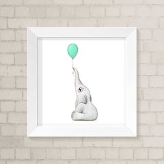Quadro Infantil Elefante Aquarela
