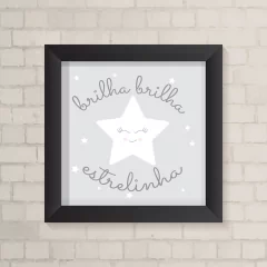 Quadro Infantil Brilha Brilha Estrelinha Cinza - comprar online