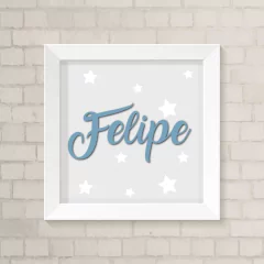 Quadro com Nome Estrelas Menino