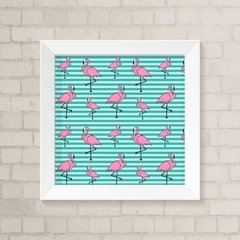 Quadro Casa Flamingos