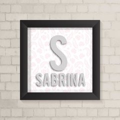 Quadro Inicial com Nome Cinza e Rosa - comprar online