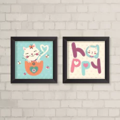 Kit de Quadros Gatinho - comprar online