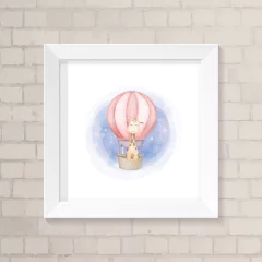 Quadro Infantil Girafinha Aquarela